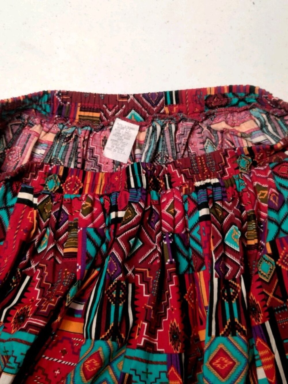 McCalls Skirt Small Long Maxi Southwestern Native Patchwork Tribal Print Natural - Picture 11 of 11